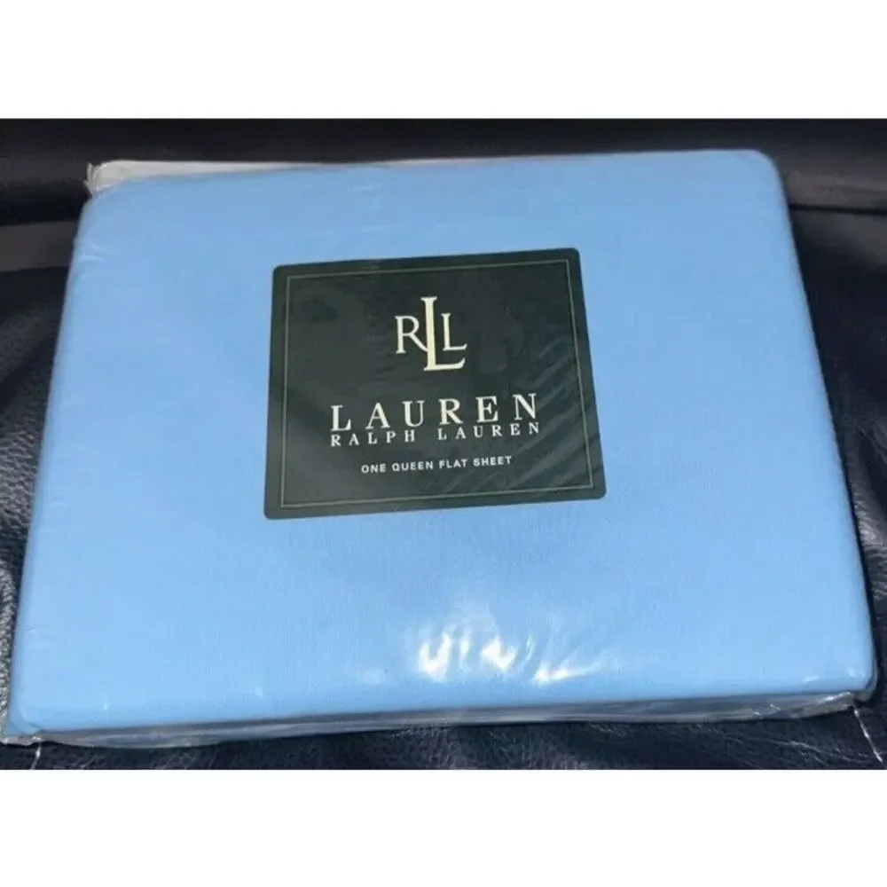 Vintage Hard To Find LAUREN Ralph Lauren‎ Solids SURF BLUE Twin Flat Sheet NEW!